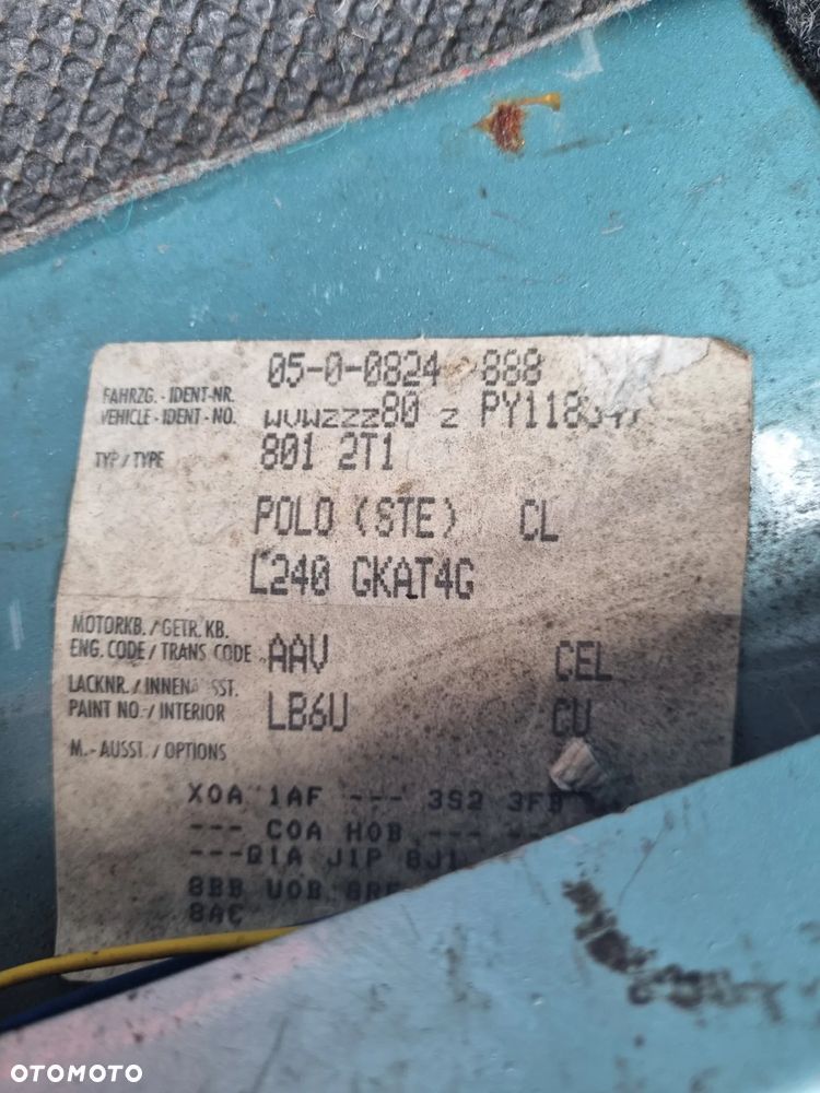 VW polo II lift kombi 1.3 AAV skrzynia biegów 4b CEL lakier LB6U na części - 10