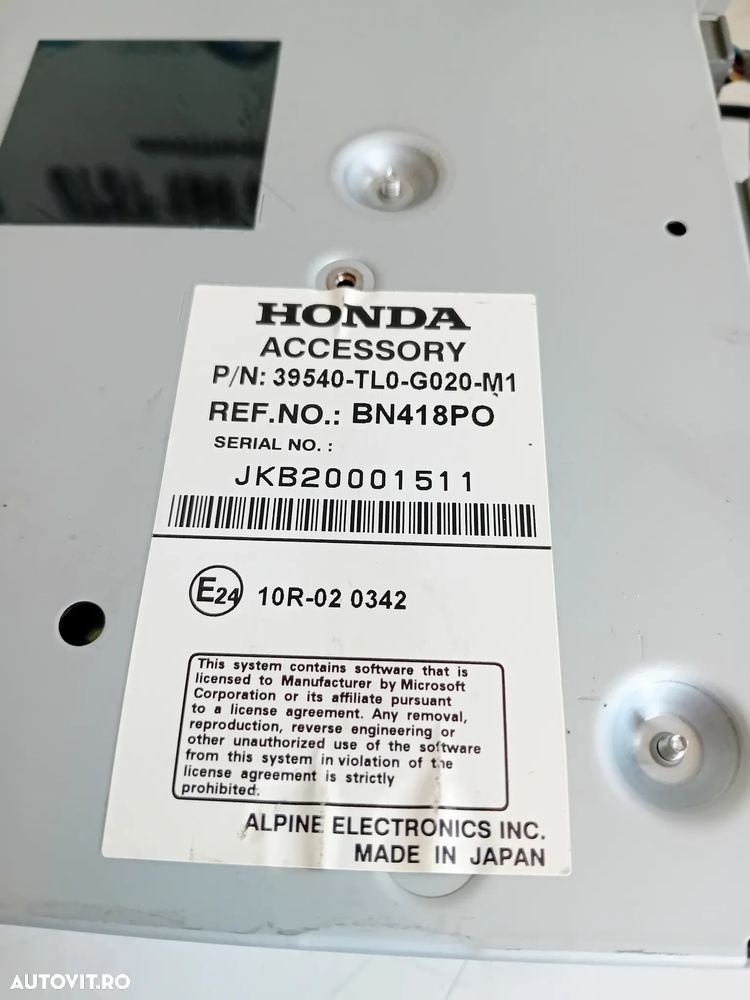 Unitate Multimedia Navigatie Cd DVD Honda Accord 2008-2013 Cod 38540-TL0-G020-M1 Motor R20A3 - 6
