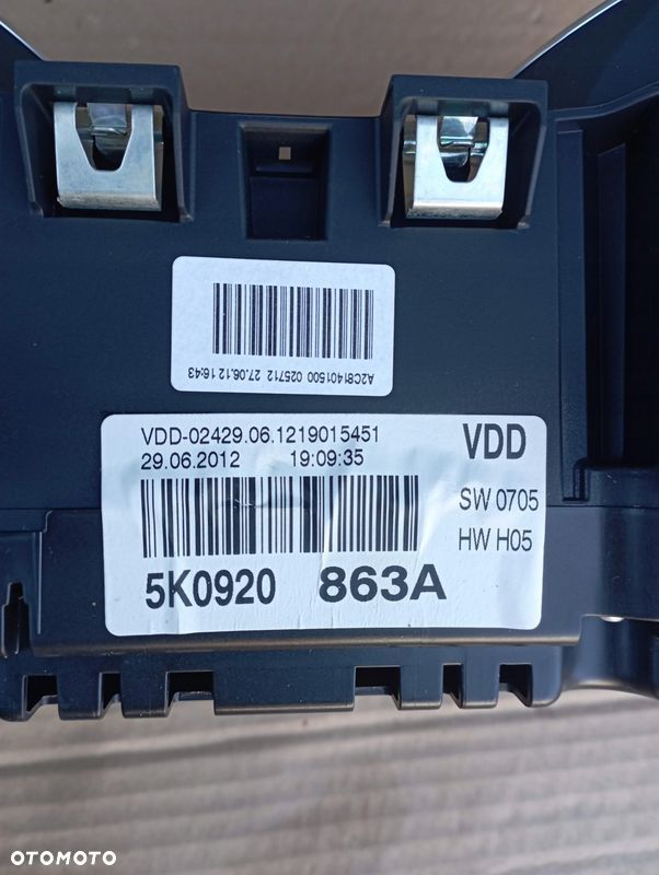 VW GOLF VI 6 LICZNIK PRĘDKOŚCIOMIERZ ZEGARY 5K0920863A EUROPA - 3