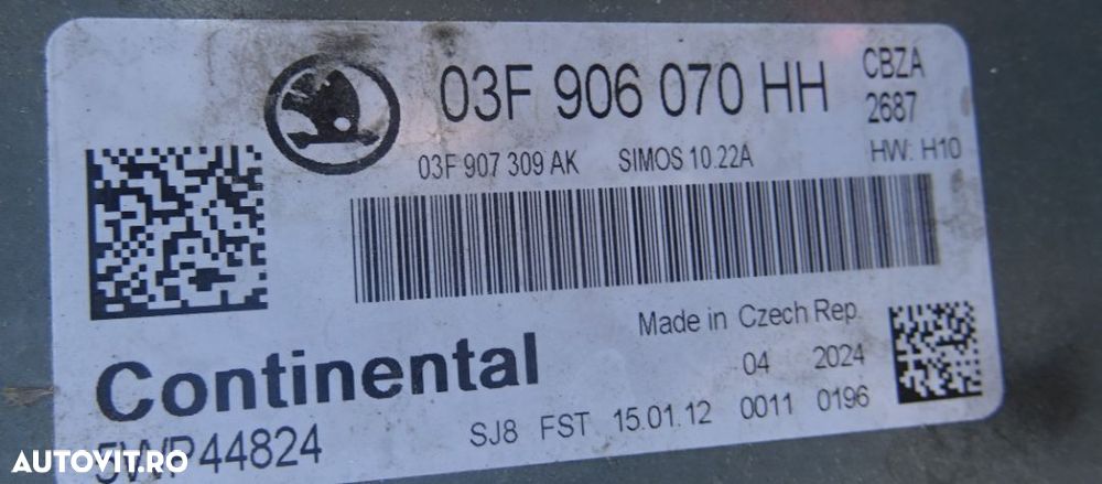 Calculator motor Skoda Fabia 2 1.2 TSI CBZ 105 CP din 2012 - 2