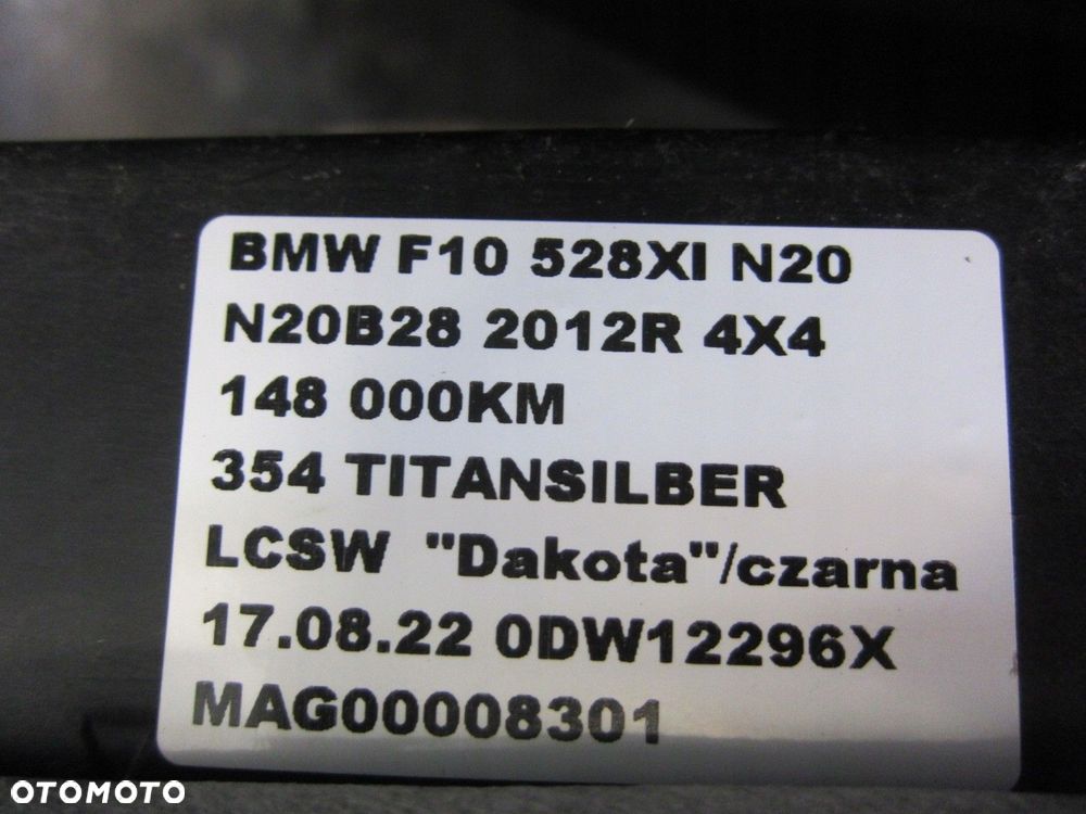 BMW F10 F11 FOTELE FOTEL LEWY PRAWY SKÓRA CZARNA - 15
