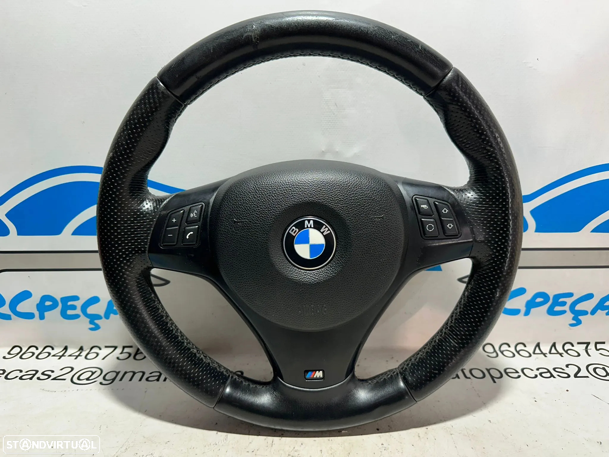 .Volante Multifunções Comandos Original BMW Pack M Serie 1 3 Pele Perfurada 7839075 - 3