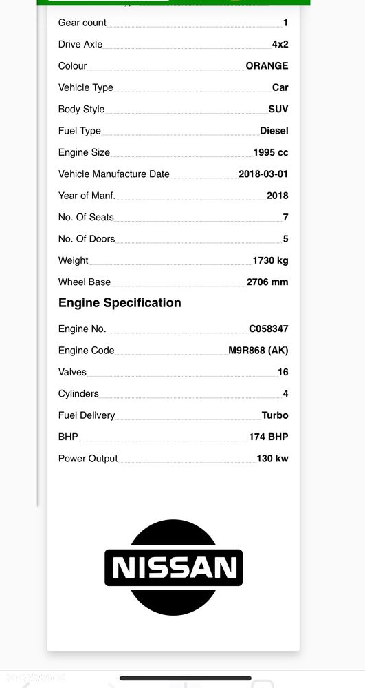 Silnik kompl M9r868 nissan x-trail 2018 euro 6 30 tys mil  2.0 DCI - 14