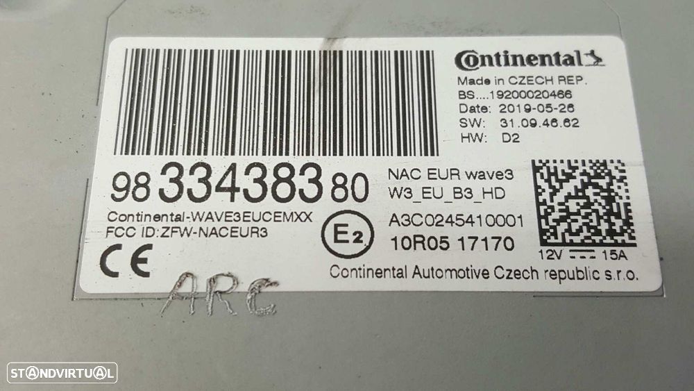 SISTEMA NAVEGAÇÃO GPS CITROEN DS7 CROSSBACK (X74) - 6