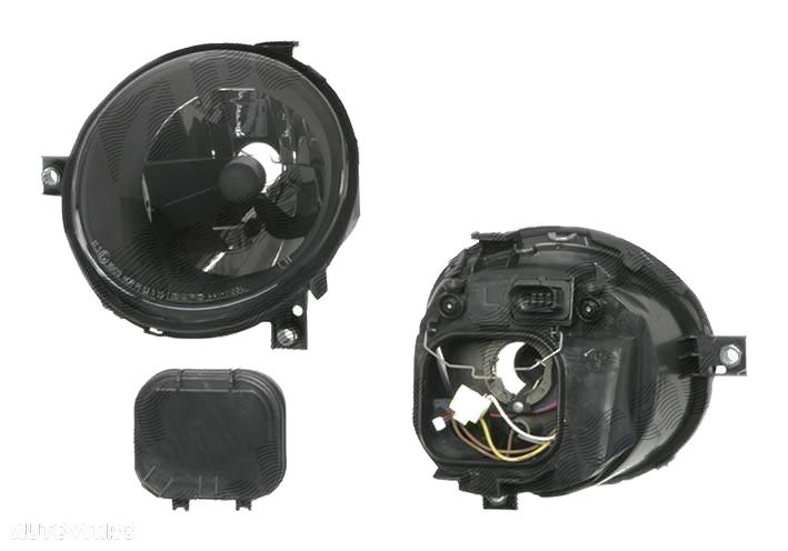 Far tuning VW Lupo 05.1998-07.2005 DEPO stanga/dreapta, reflector negru, tip bec H4 - 1