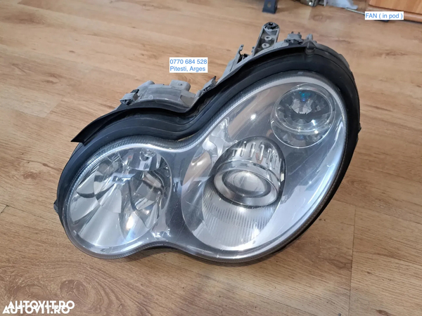 Far stanga bixenon cu lupa original mercedes C-class W203 2001-2007