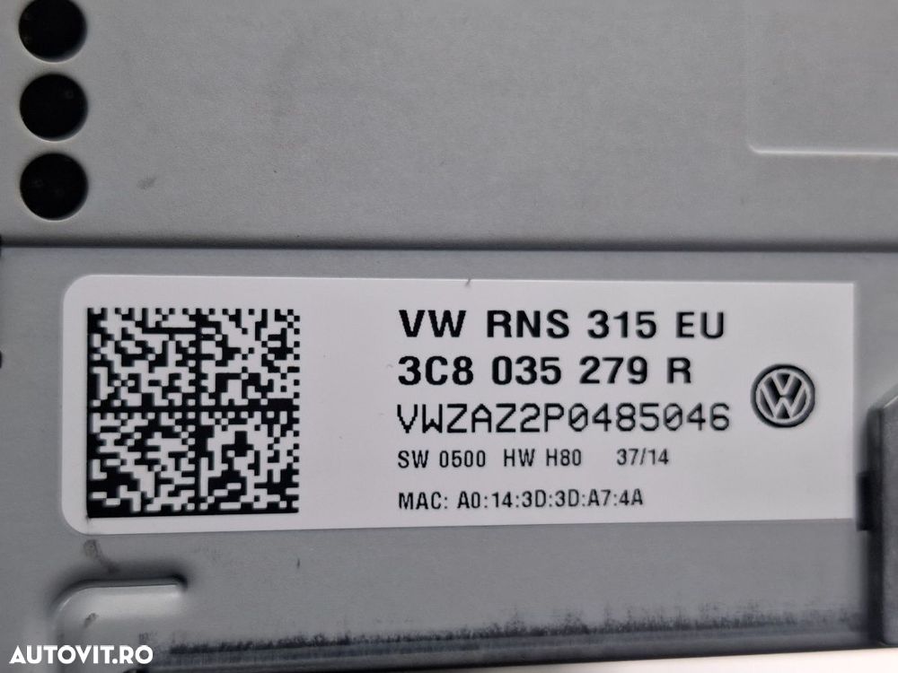 Radio CD cu sistem navigatie RNS 315  VOLKSWAGEN PASSAT 365 2010 - 2014 3C8035279R - 4