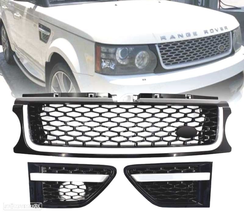 GRELHAS FRONTAIS + LATERAIS RANGE ROVER SPORT 09-13 LOOK ALL BLACK EDITION - 1