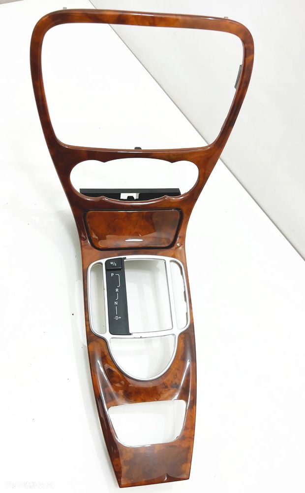 Ramka konsola środkowa popielniczka drewno dekor stan BDB OE Mercedes SL R230 W230 - 5