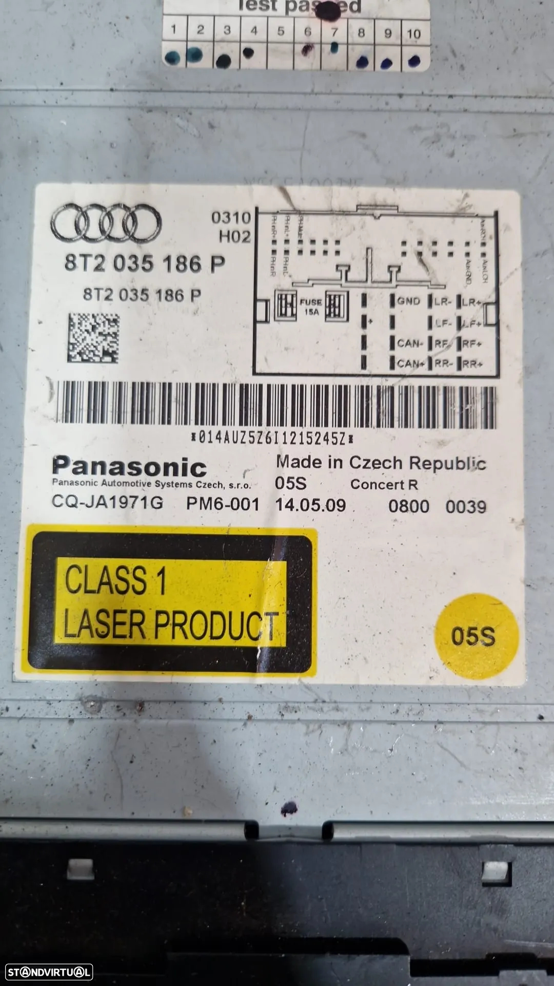 AUTORADIO / RADIO PANASONIC AUDI A5 8T 8T3 8TA 8T2035186P AUTO RADIO LEITOR CD MULTIMEDIA MULTIFUNÇÕES - 2