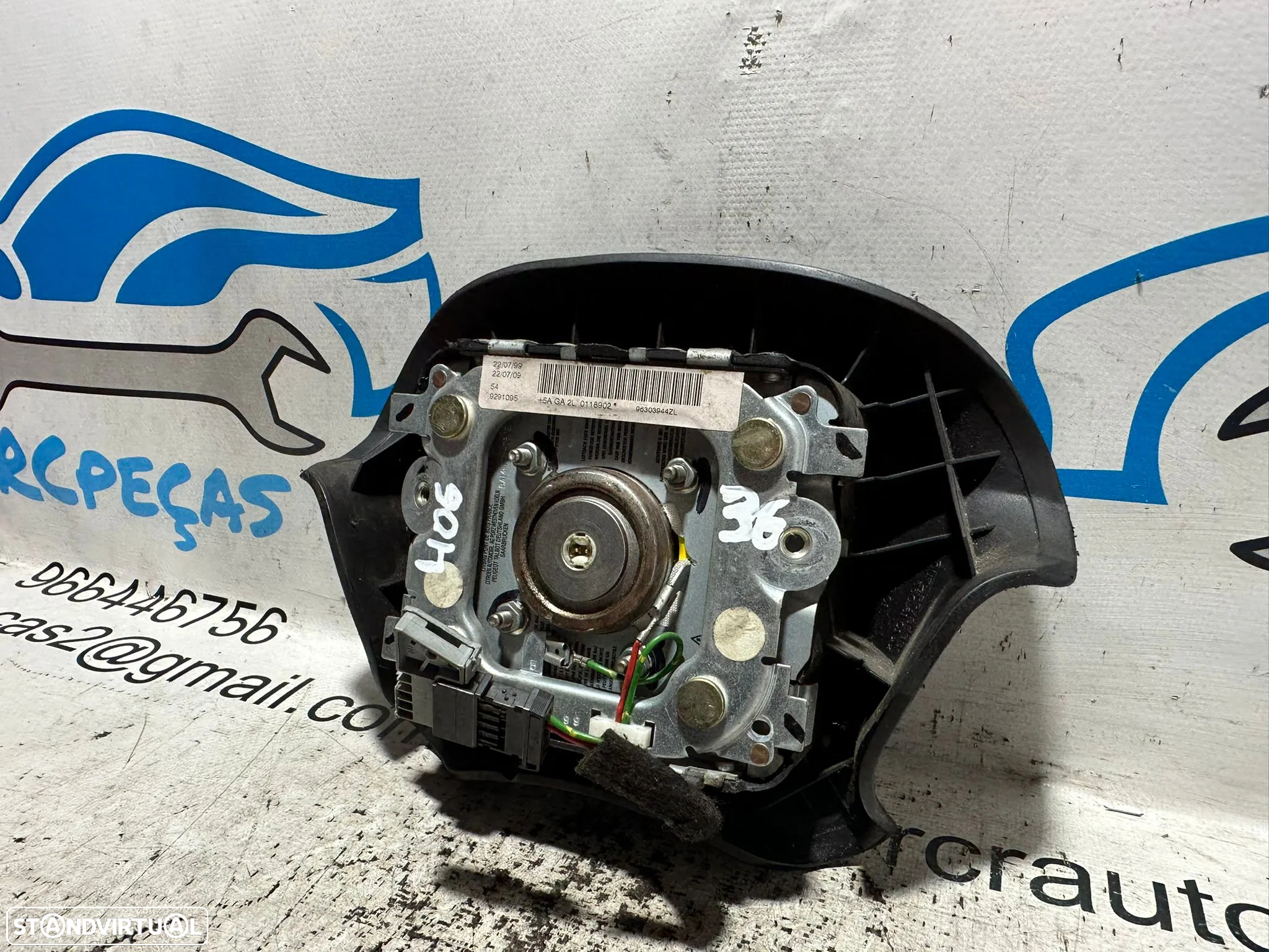 .Airbag Volante Guiador Original Peugeot 406 96303944ZL 1995 - 2005 - 7