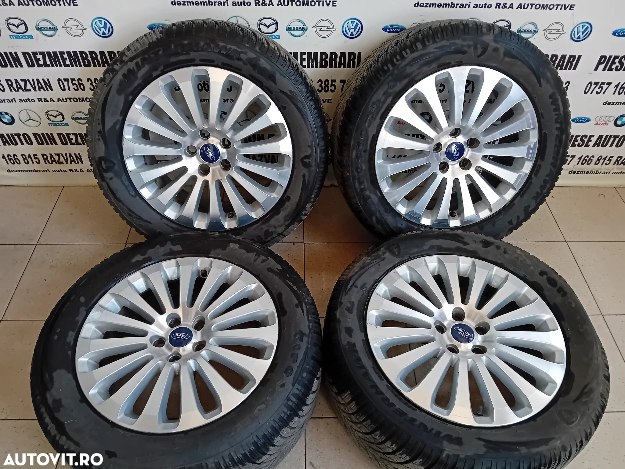 Set Jante Aluminiu Ford Kuga 1 I 235/55R17 Anvelope Iarna DOT 2922 Stare Foarte Buna - 4