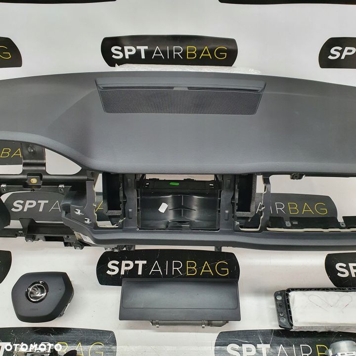 SKODA KODIAQ LIFT DESKA ROZDZIELCZA KONSOLA KOKPIT PULPIT PODUSZKI AIRBAG AIR BAG PASY KIT SET - 3