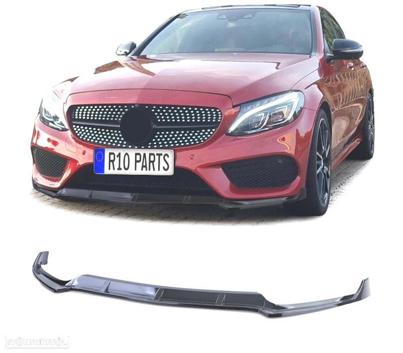 SPOILER LIP FRONTAL MERCEDES W205 AMG 14-17 LOOK C63 PRETO - 1