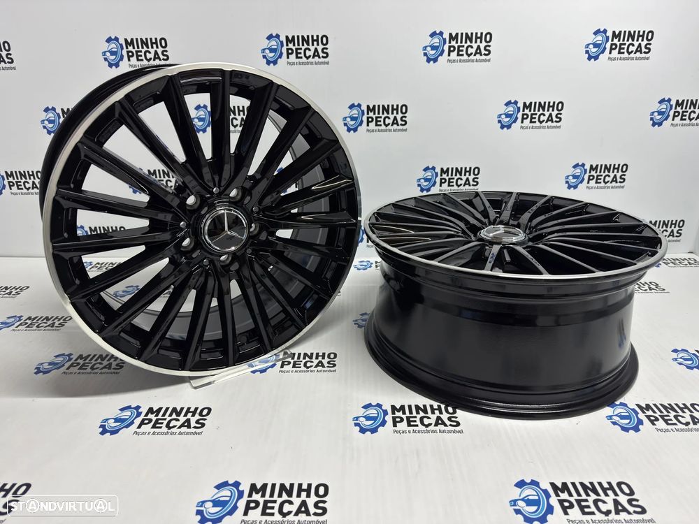 Jantes look Mercedes (W206) AMG em 17 (5x112) preto brilho aro polido - 4
