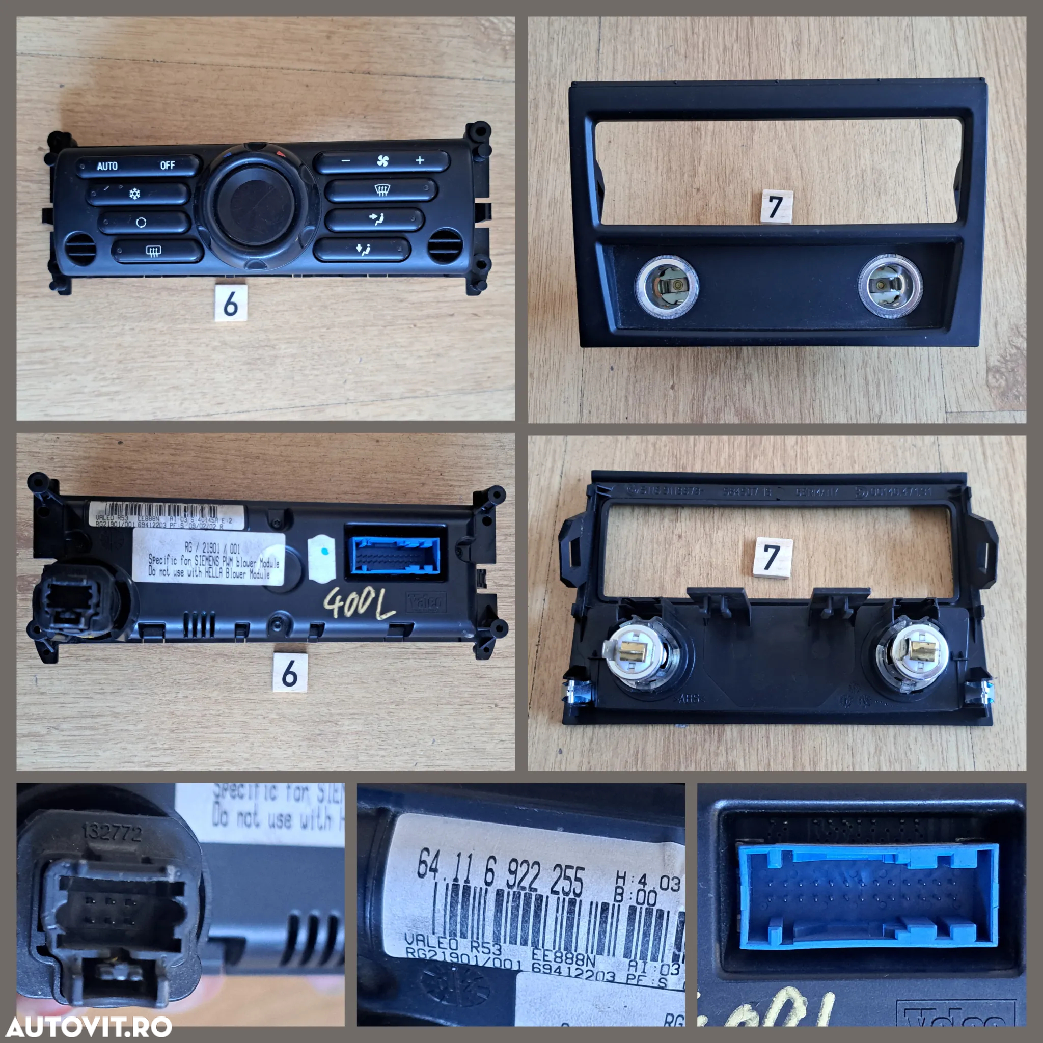 Centura dreapta fata incuietoare portbagaj grila aer conditionat stg dr fata panou comenzi geamuri DSC aer conditionat modul senzor portbagaj BMW F Mini cooper R50 R52 R53 - 5