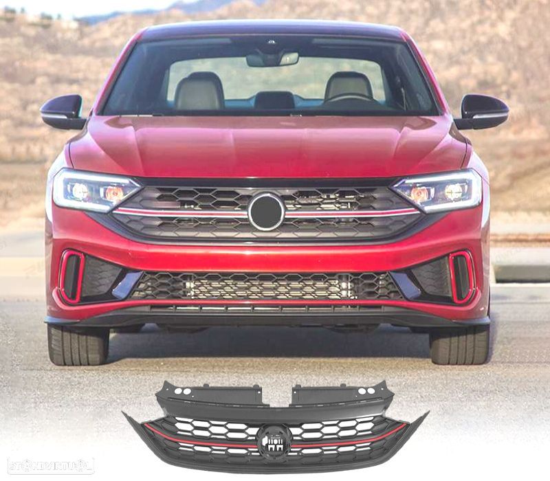 GRELHA VOLKSWAGEN VW JETTA 23- LOOK GLI PRETO VERMELHO - 1