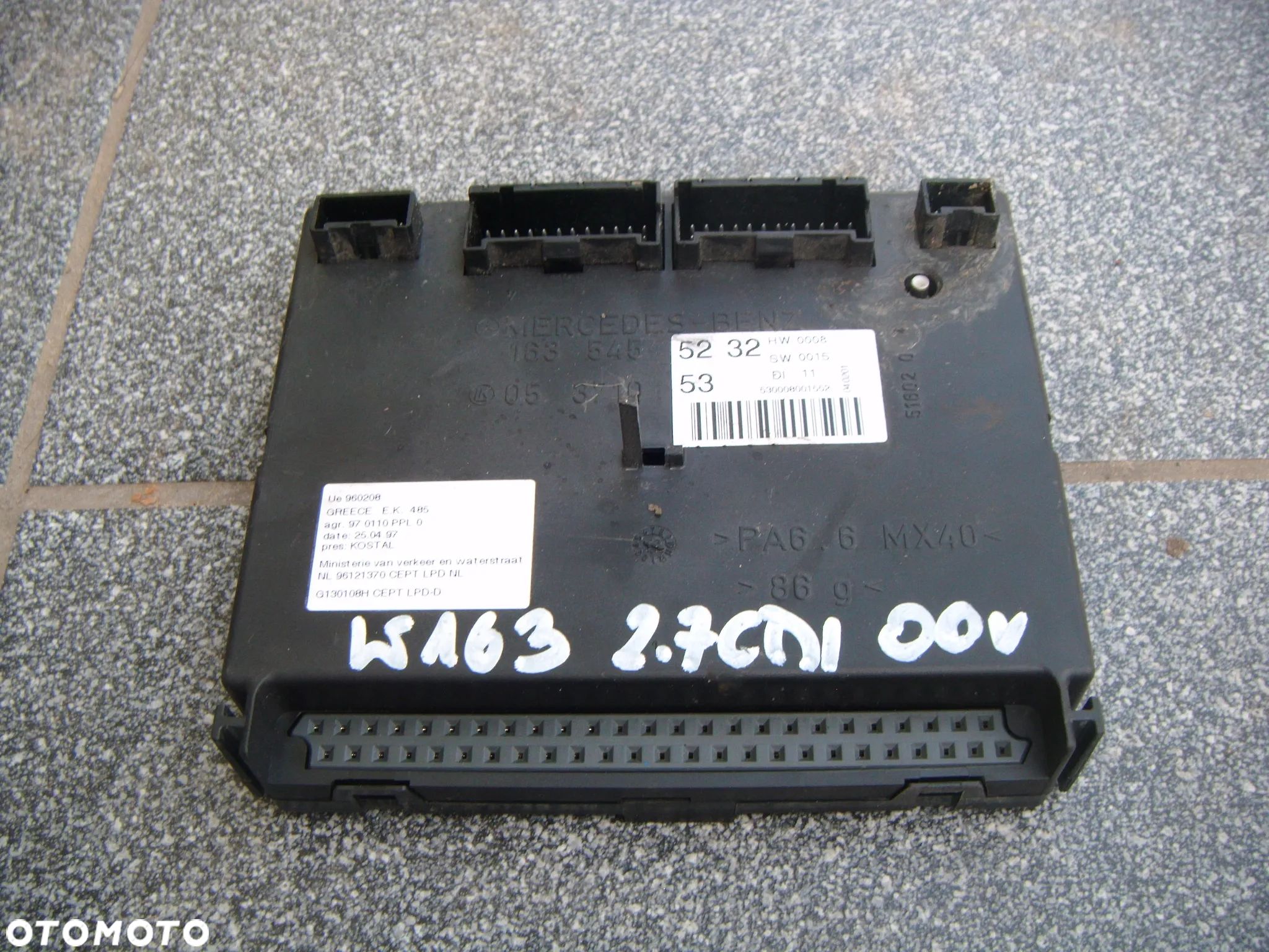 mercedes ML w163 2.7 cdi 00r moduł- sterownik komfortu  1635455232 - 1