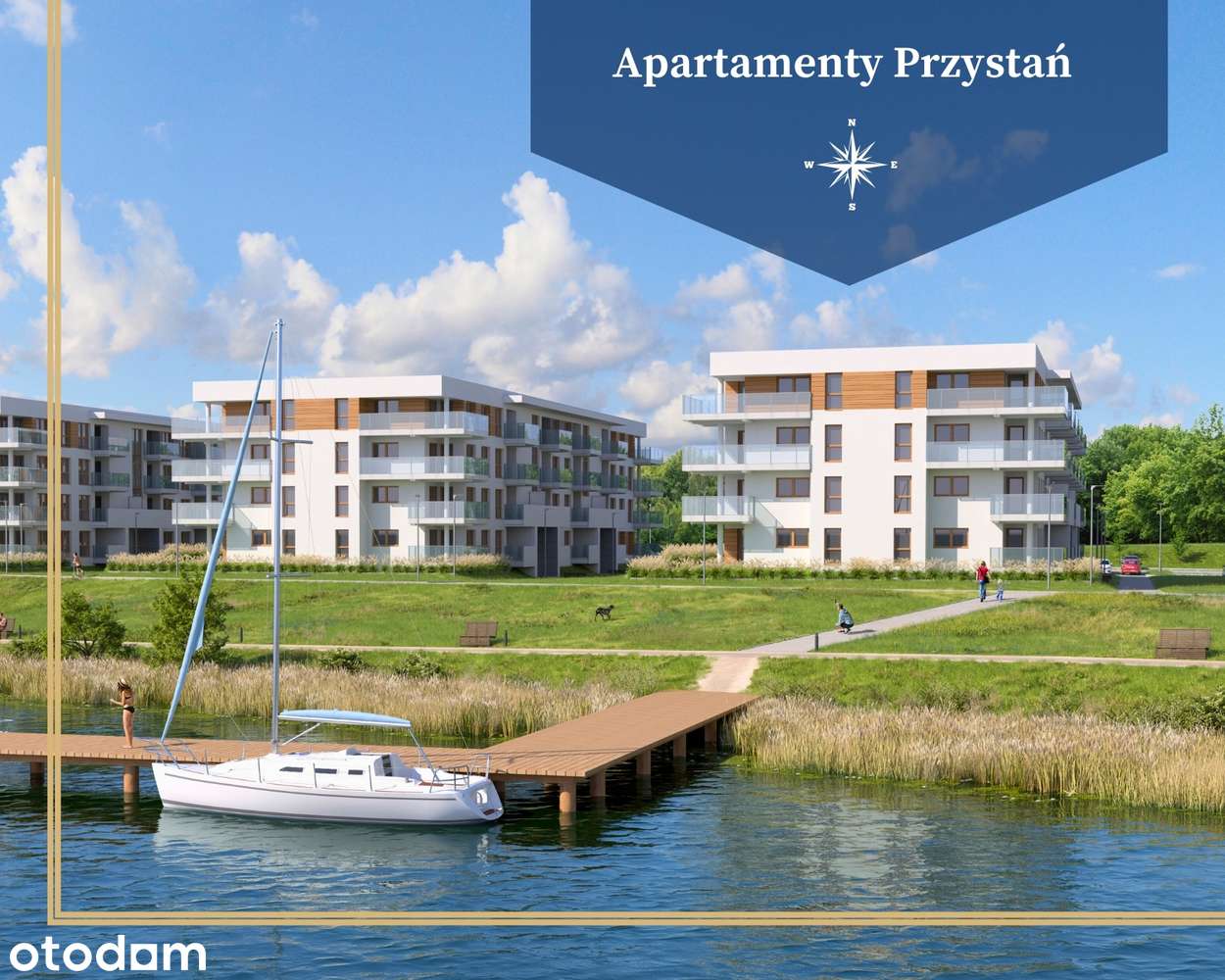 Nowe 3 pokoje + salon z tarasem | Apartamenty Przystań Olecko | Mazury