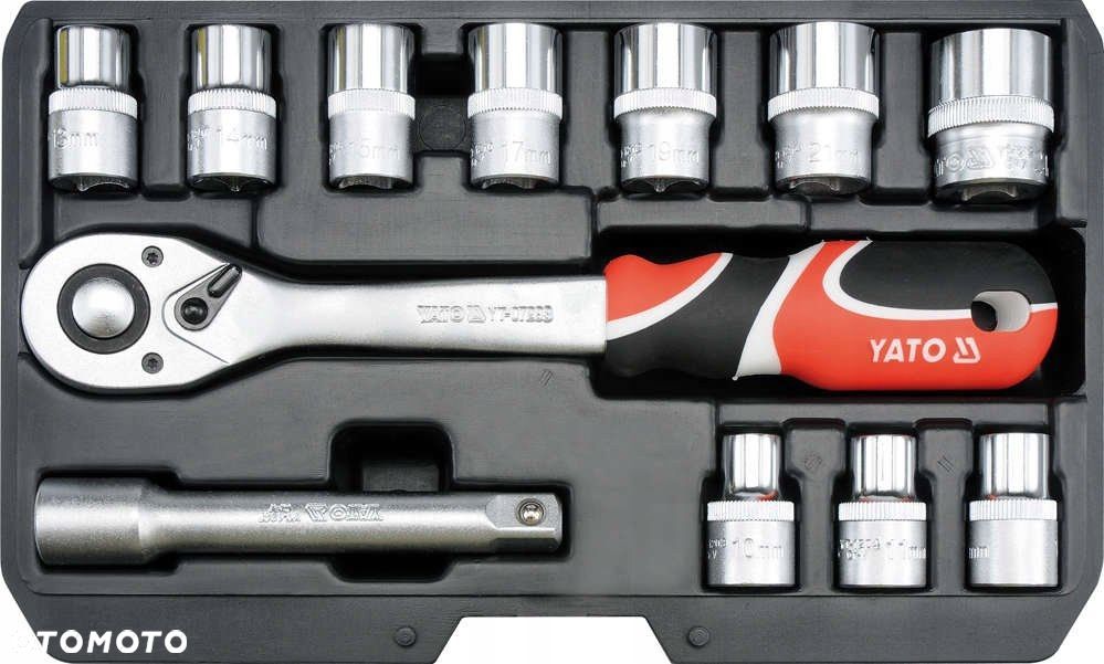YATO ZESTAW NARZĘDZIOWY 1/2" 12 SZTUK KLUCZE NASADOWE NASADKI YT-38671 - 2
