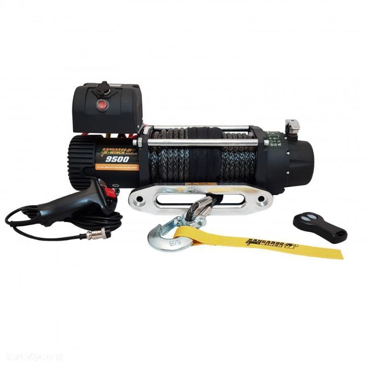 Wyciągarka elektryczna Kangaroowinch K9500 Speed 12V Z Liną Syntetyczną - 1