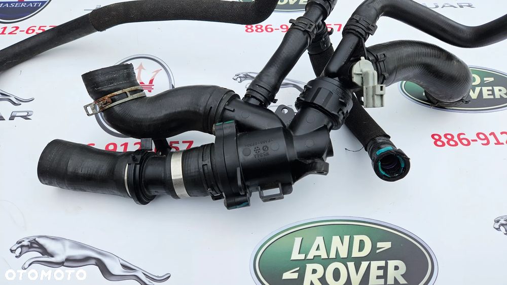 Jaguar XJ 351 2010-2015  3.0 SC 306PS 340 KM 5.0 508PN 385 KM 5.0 SC 510KM 508PS Termostat Króciec termostatu Przewód wody Rurka Obudowa termostatu 8W93-8A587-AG DX23-9A587-AA - 16