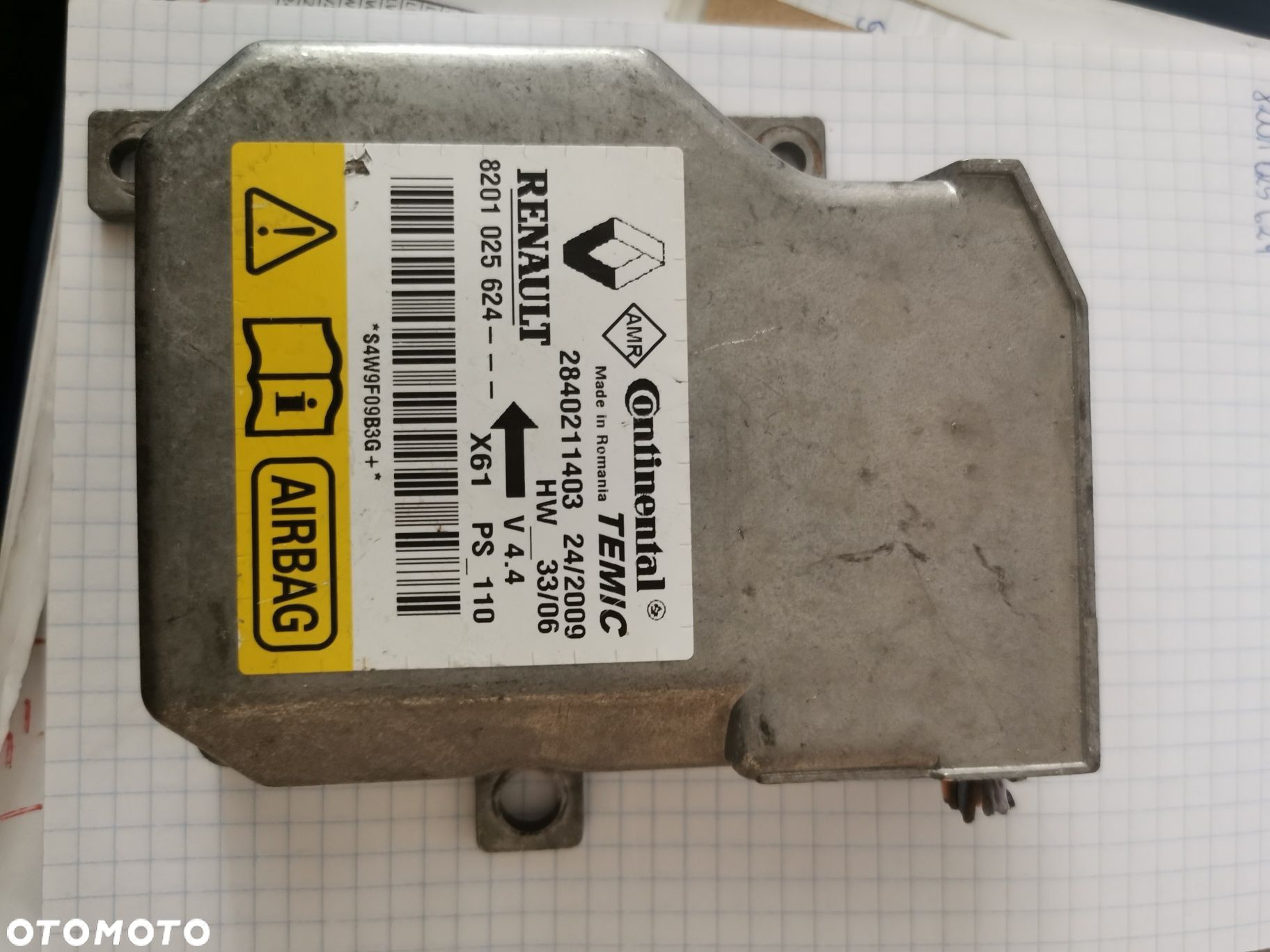 Skrzynka poduszki powietrznej RENAULT KANGOO II moduł 8201.025624 - 1