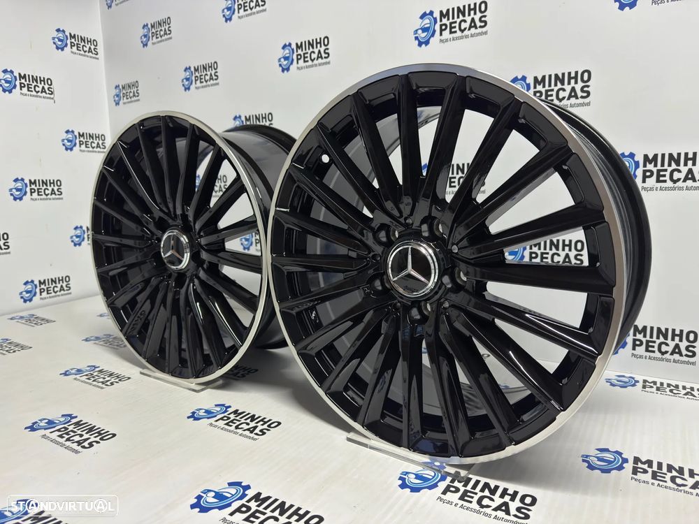 Jantes look Mercedes (W206) AMG em 17 (5x112) preto brilho aro polido - 3