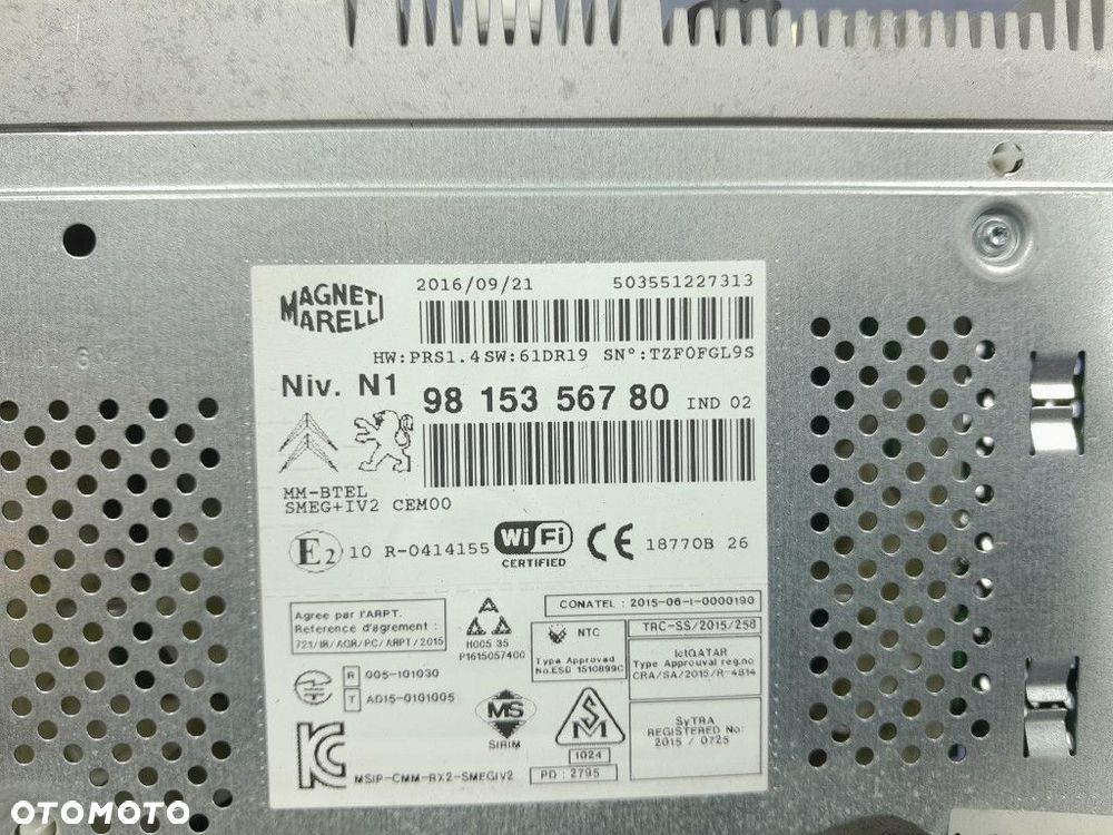 PEUGEOT 2008 I LIFT RADIO NAWIGACJA CZYTNIK NAPĘD MODUŁ 9815356780 - 5