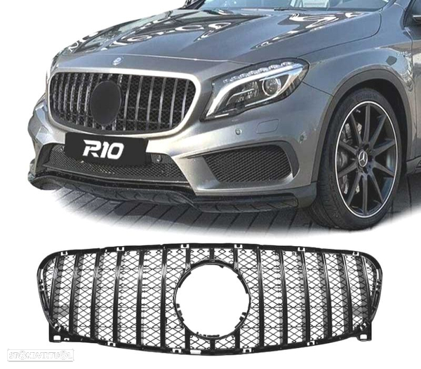 GRELHA FRONTAL PARA MERCEDES GLA X156 14-16 GT-R AMG PRETO BRILHANTE