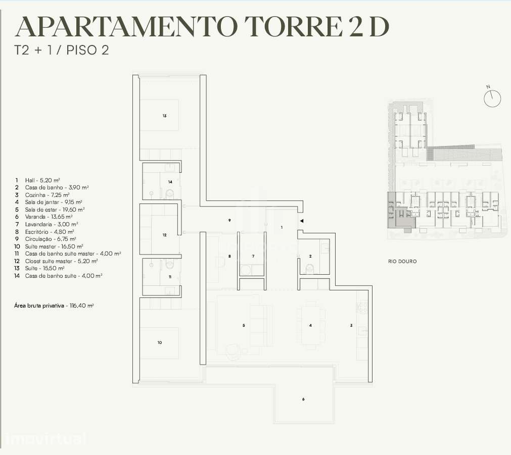 Apartamento T2+1 com terraço em empreendimento de luxo no Campo Alegre - Grande imagem: 2/24