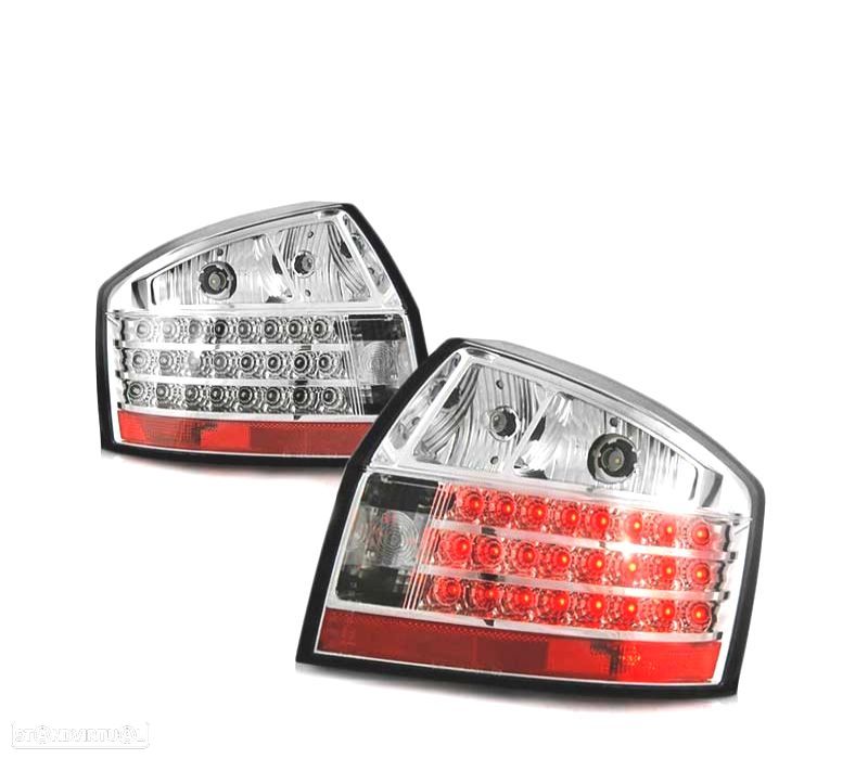 FAROLINS TRASEIROS LED PARA AUDI A4 00-04 CROMADO - 1
