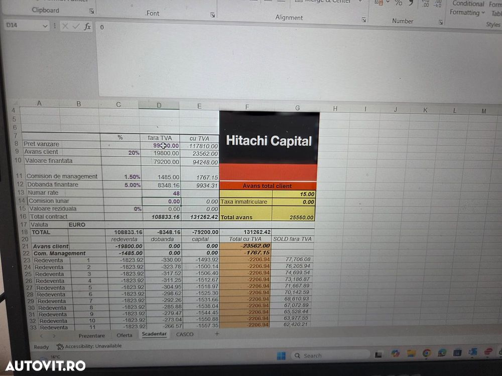 Hitachi ZX250-7, 27,6t, 2020, 6.815h, latime 2,99m, cupa NOUA 1,55mc, lant si papuci NOI, inst picon si inst rotire pe brate, camera spate, camere laterale, gresare automata, ad sapare 7m, ridica 15t, consum 13,1l/h, revizii facute, leasing 4ani-99.000 Eur+t - 33