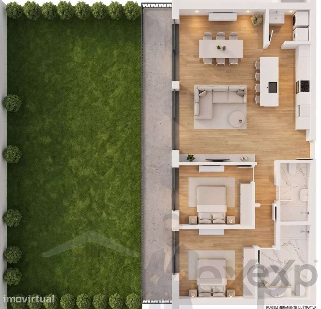Apartamento T2 com Jardim e Piscina - Grande imagem: 2/10
