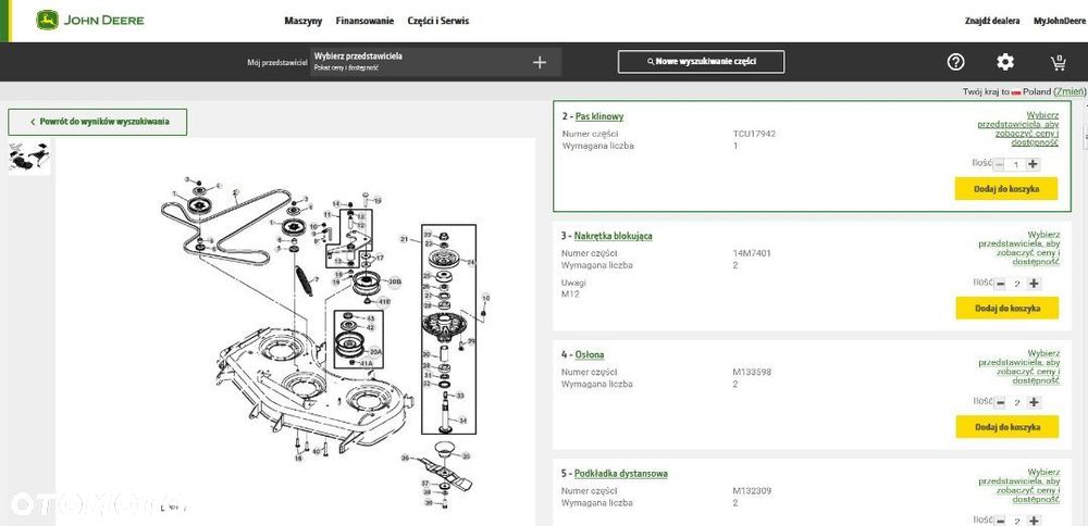 Pasek klinowy John Deere TCU17942 - 2