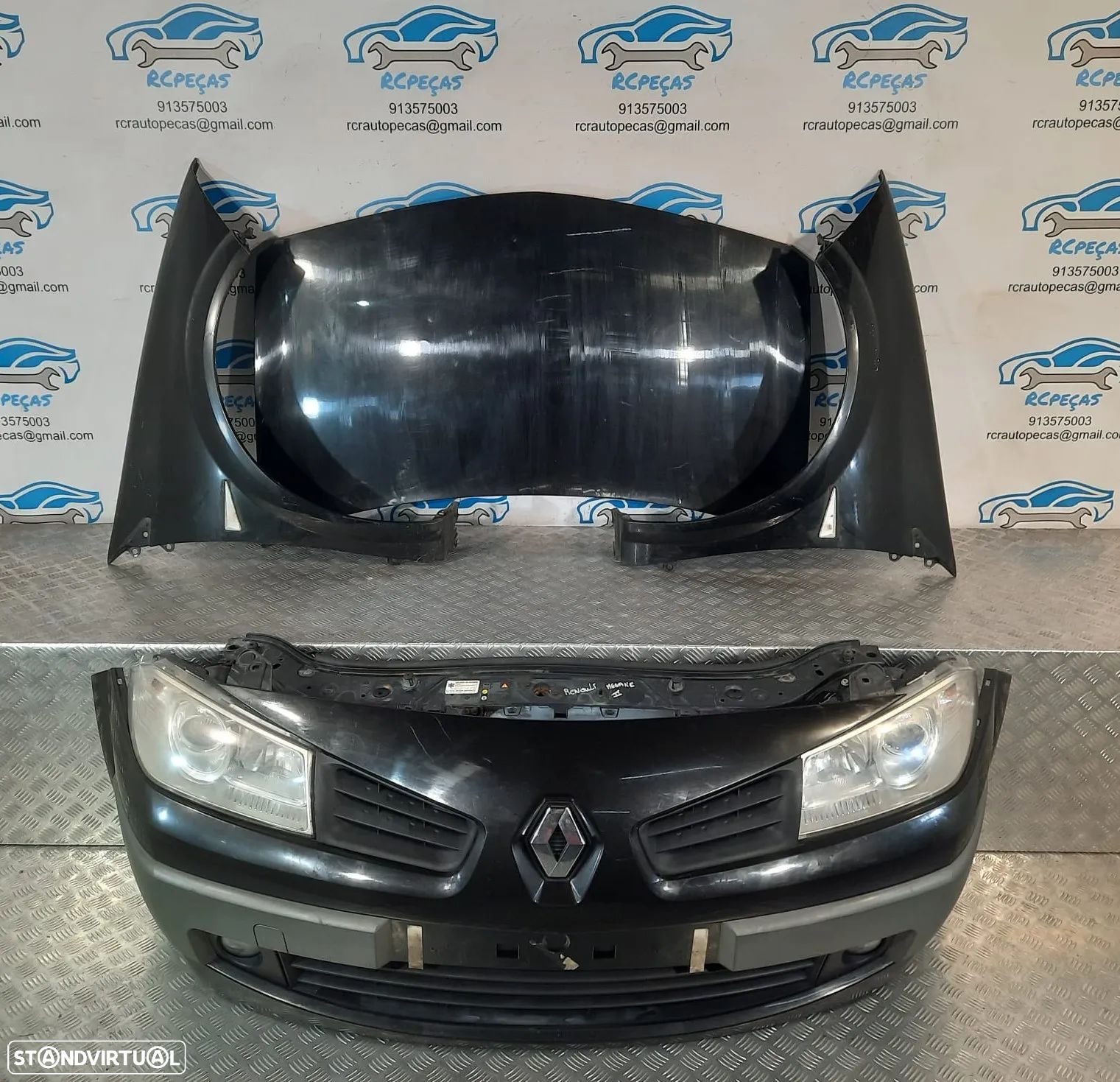 .FRENTE COMPLETA RENAULT MEGANE II 2 MK2 FACELIFT CAPOT PARACHOQUES GUARDA-LAMAS OTICAS RADIADOR VENTILADOR FRENTE FIBRA REFORÇO - 1