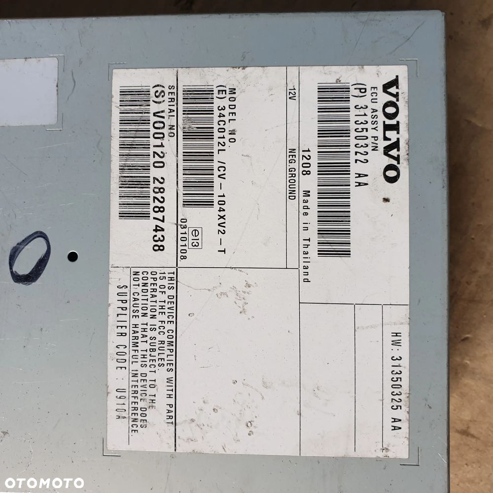 VOLVO V40 WZMACNIACZ MODUL RADIA  31350322 13R - 2