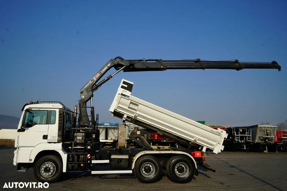 MAN TGS 26.420 / 6x4 / BASCULĂ CU 2 LATE / HIDRODECKER / BORDMATIC + HDS HIAB 188 B-3 / ROTATOR / GRAPER / TELECOMANDĂ / EURO 6 - 2