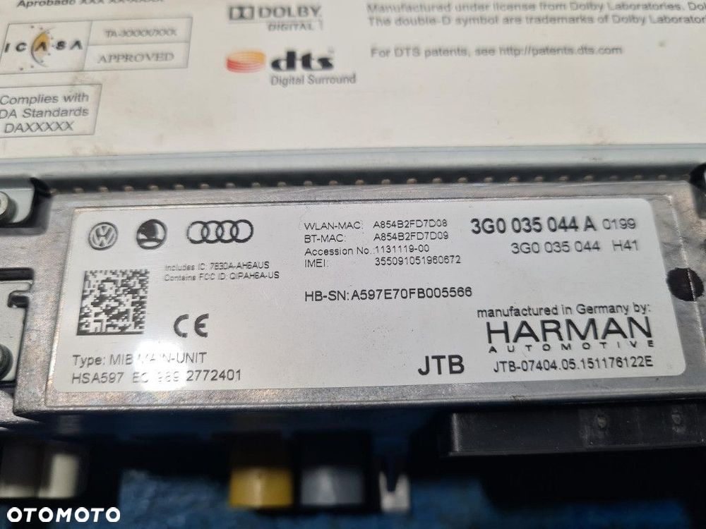 VOLKSWAGEN PASSAT B8  RADIO I NAWIGACJA 3G0035044A LI7F CUAA - 5