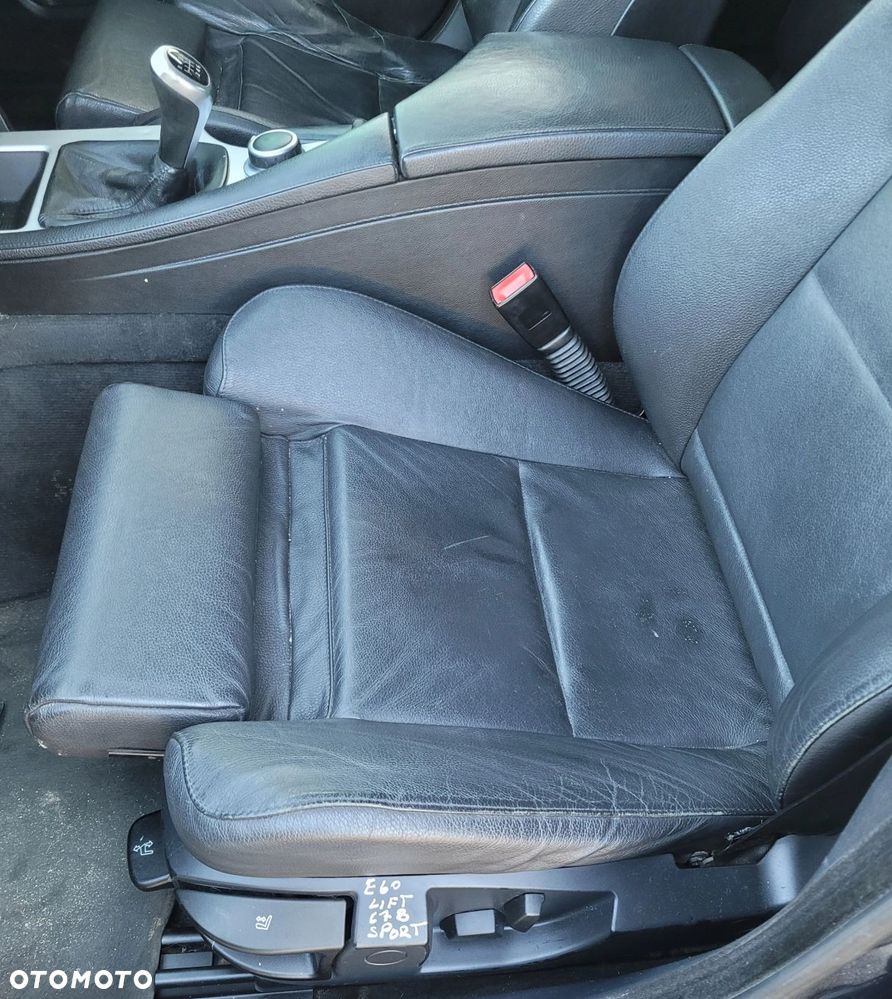 FOTEL LEWY PRZÓD PRZEDNI BMW E60 LIFT SPORT M PAKIET CZARNA SKÓRA C78 - 2