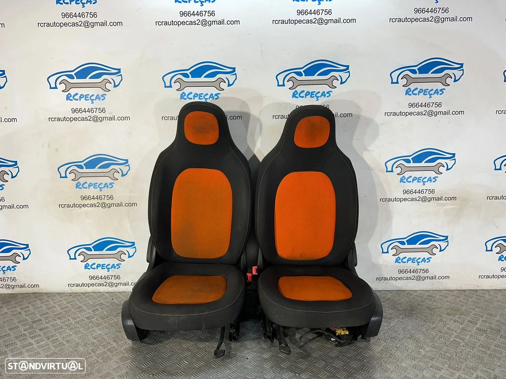 .Conjunto Bancos  Smart Forfour 453  Frente Frontal Tras Traseiro Tecido Laranja 2014 - 2019 - 5