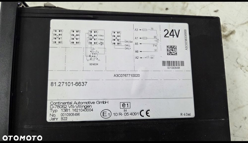 tachograf cyfrowy continental vdo man tg3 tgs tgx tgm 81271016637 2022 rok - 3