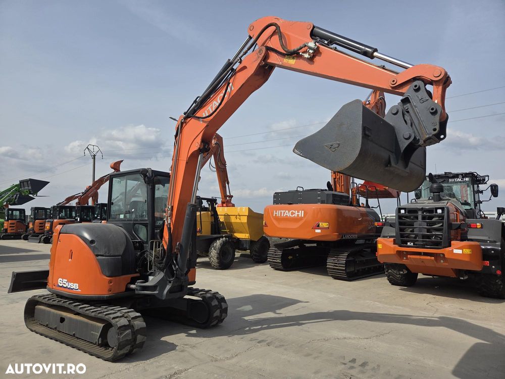Hitachi ZX65USB-6, 2019, 2.006h, 6,5 TONE, CUPLA RAPIDA+2 CUPE EXCAVARE NOI+1 cupa taluz, inst picon pe brate, instal hidr rotire pe brate, LAMA NIVELARE, ad sapare 4,5m, ridica 4t, AC, posibilitate leasing-PROMOTIE 41900EUR+Tva - 20