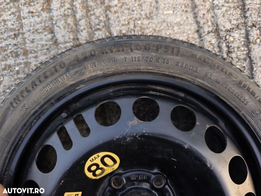 Roată de rezervă slim T115 / 70 R16 Opel Astra H - 3