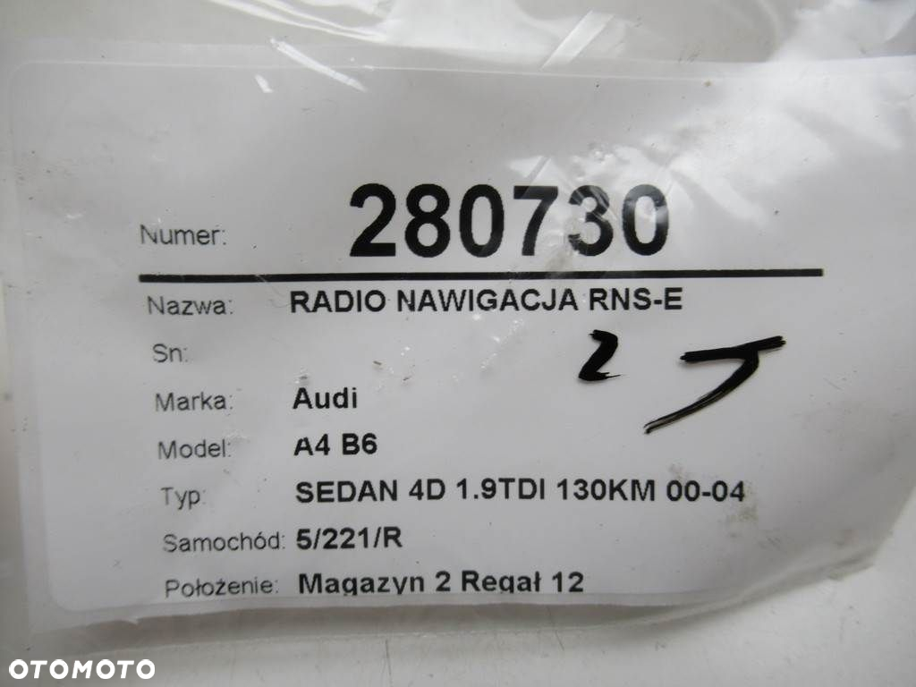 RADIO  - 817.00 PLN - AUDI A4 B6 (8E2) 2000 - 2005 1.9 TDI 96 kW [130 KM] olej napędowy 2000 - 2004 - 13