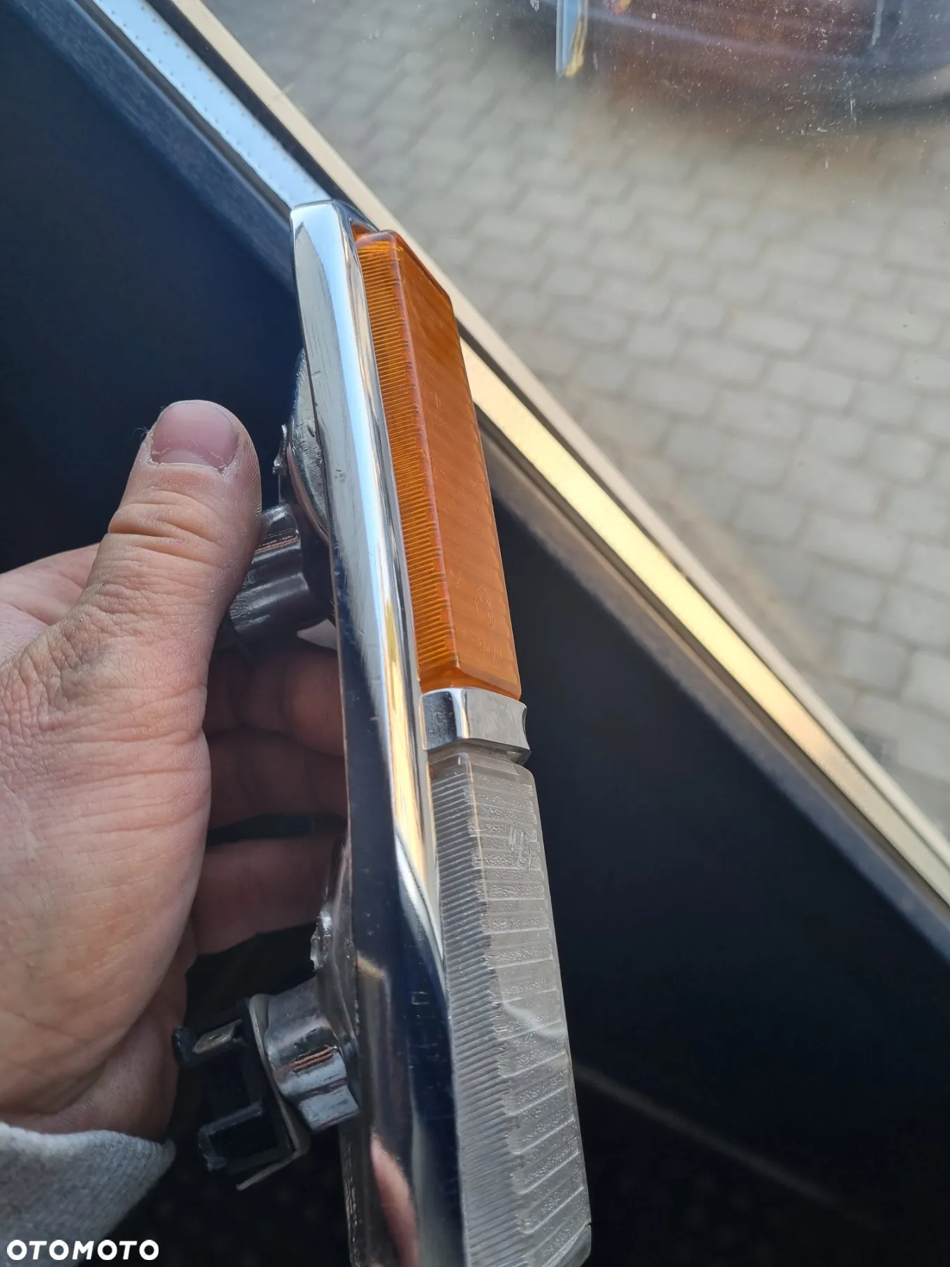 Lampy przód kierunkowskazy chrom stary typ Fiat 125p komplet - 7