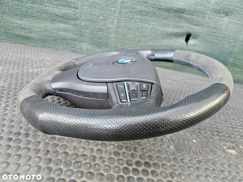 Kierownica Ścięta Trzy 3 Ramienna Pikowana Skóra Ancantara Multifunkcja Sterowanie AirBag Poduszka BMW 5 F10 F11 - 11