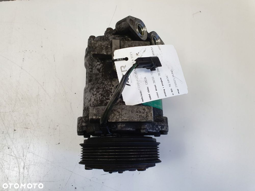 SPRĘŻARKA KLIMATYZACJI Ford Focus MK2 II 1.6 TDCI _ 3M5H-19D629-GC - 4