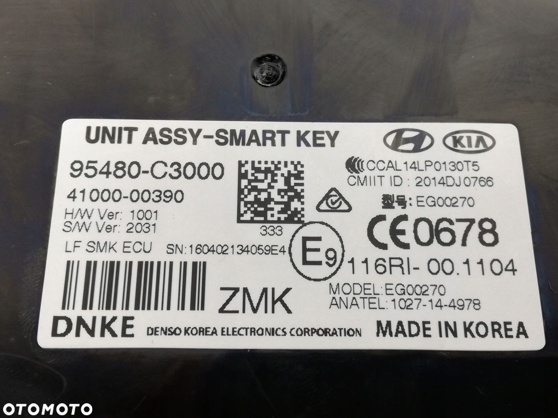 Moduł sterownik ECU Hyundai Sonata VII 95480-C3000 41000-00390 - 4