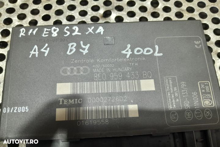 Calculator confort 8E0959433BQ 8E0959433BQ Audi A4 B7 [2004 - 2008] A - 2